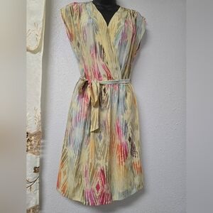 Presley Skye Pink and Yellow Sleeveless Midi Sundress